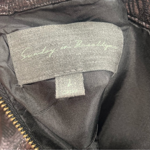 Anthropologie Sunday in Brooklyn Brown Metallic Mini Skirt - Picture 5 of 6